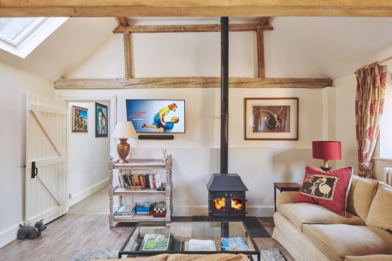 The living room at Jersey Barn, Henley-on-Thames