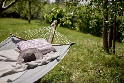 A hammock in the garden at The Coach House, Cotswolds