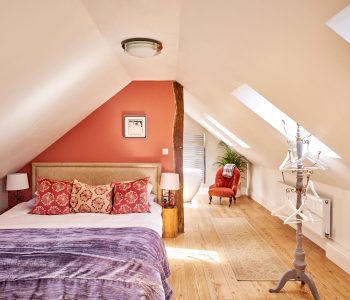 The bedroom at The Old Forge, Peak District