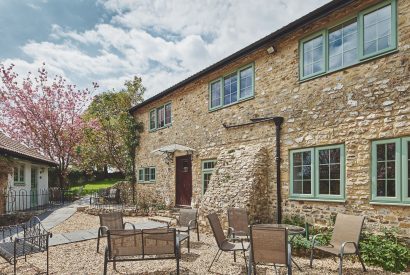 The exterior and courtyard at Blackdown Cottage, Devon