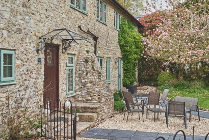 The exterior and courtyard at Blackdown Cottage, Devon