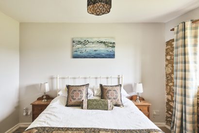 The bedroom at Half Moon Cottage, Devon