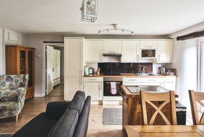 The open plan kitchen at Millthorn Cottage, Devon