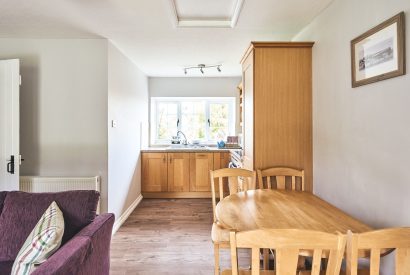 The kitchen and dining room at Tree Pipit Cottage, Devon