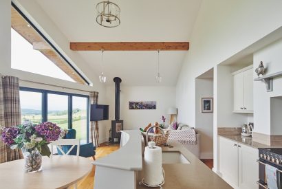 The living space at Ty Hiraeth, Montgomeryshire