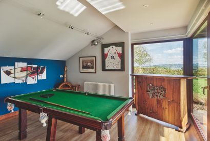 The games room at Shepherd's Lakeview, Somerset