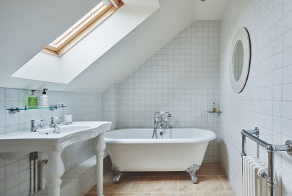 A bathroom at Curlew Cottage, Peak District