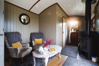 The living area at Hooting Owl Retreat, Somerset