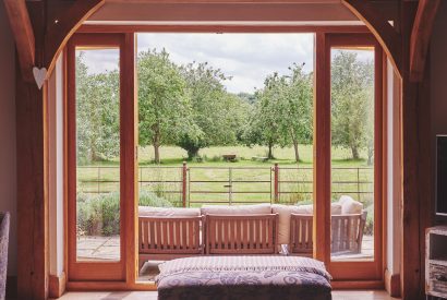 The view of the orchard at Apple Tree Cottage, Cotswolds