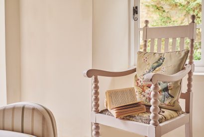 A reading chair at Church View Cottage, Cotswolds