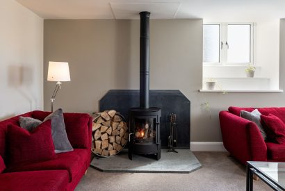 The log burner at Coverdale View, Yorkshire