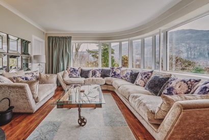 The living room at Loch Ness Mansion, Scottish Highlands