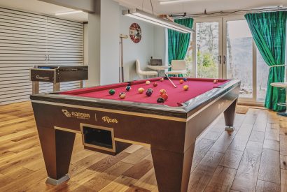 The pool table at Loch Ness Mansion, Scottish Highlands