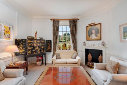 The living room at Cornish Castle, Cornwall