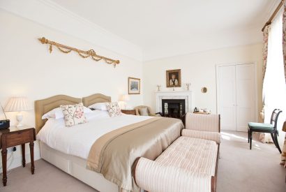 A double bedroom at Cornish Castle, Cornwall