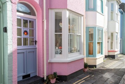 The pink exterior of Waters Dream, Devon