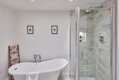 A bathroom at Colleton Estate, Devon
