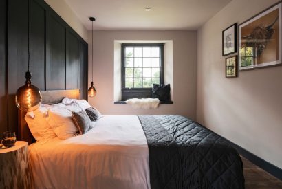 A double bedroom at Padstone Farmhouse, Cornwall