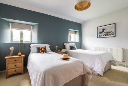 A twin bedroom at Padstone Manor, Cornwall