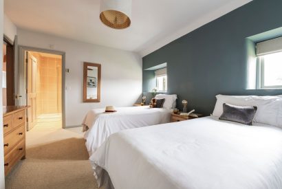A twin bedroom at Padstone Manor, Cornwall