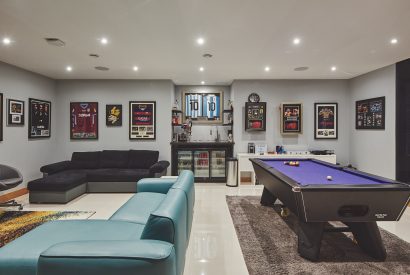 The games room at Woodland House, Worcestershire