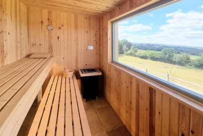 The sauna at Olive Tree Cottage, Sussex