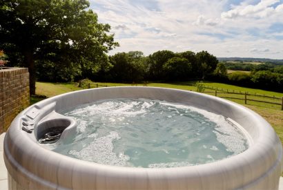 The hot tub at Olive Tree Cottage, Sussex