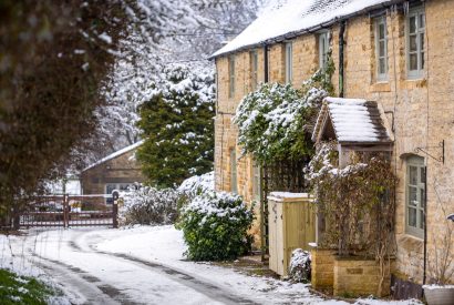 The snowy lane by Upper Cottage, Cotswolds
