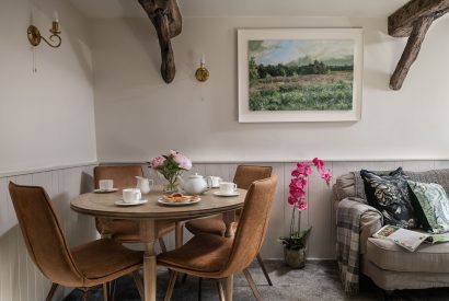 The dining area at Rosefinch Cottage, Devon