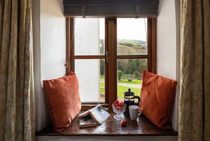 A window seat at Honey Buzzard Farmhouse, Devon