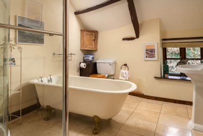 A bathroom at Partridge House, Devon