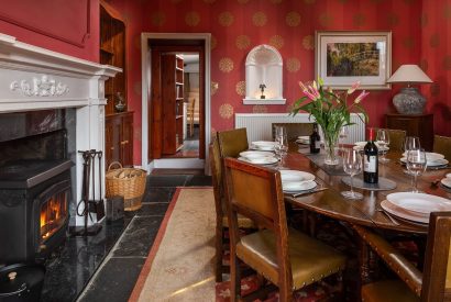 The dining room at Partridge House, Devon