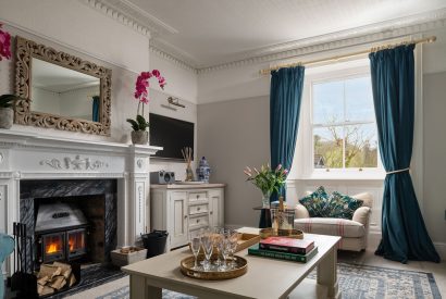 The living room at Partridge House, Devon