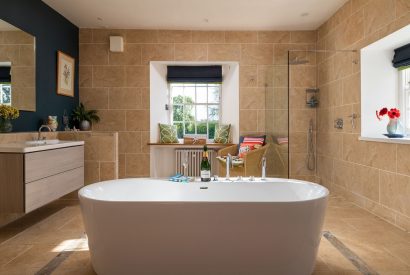 A free standing bath at Flax Manor, Somerset