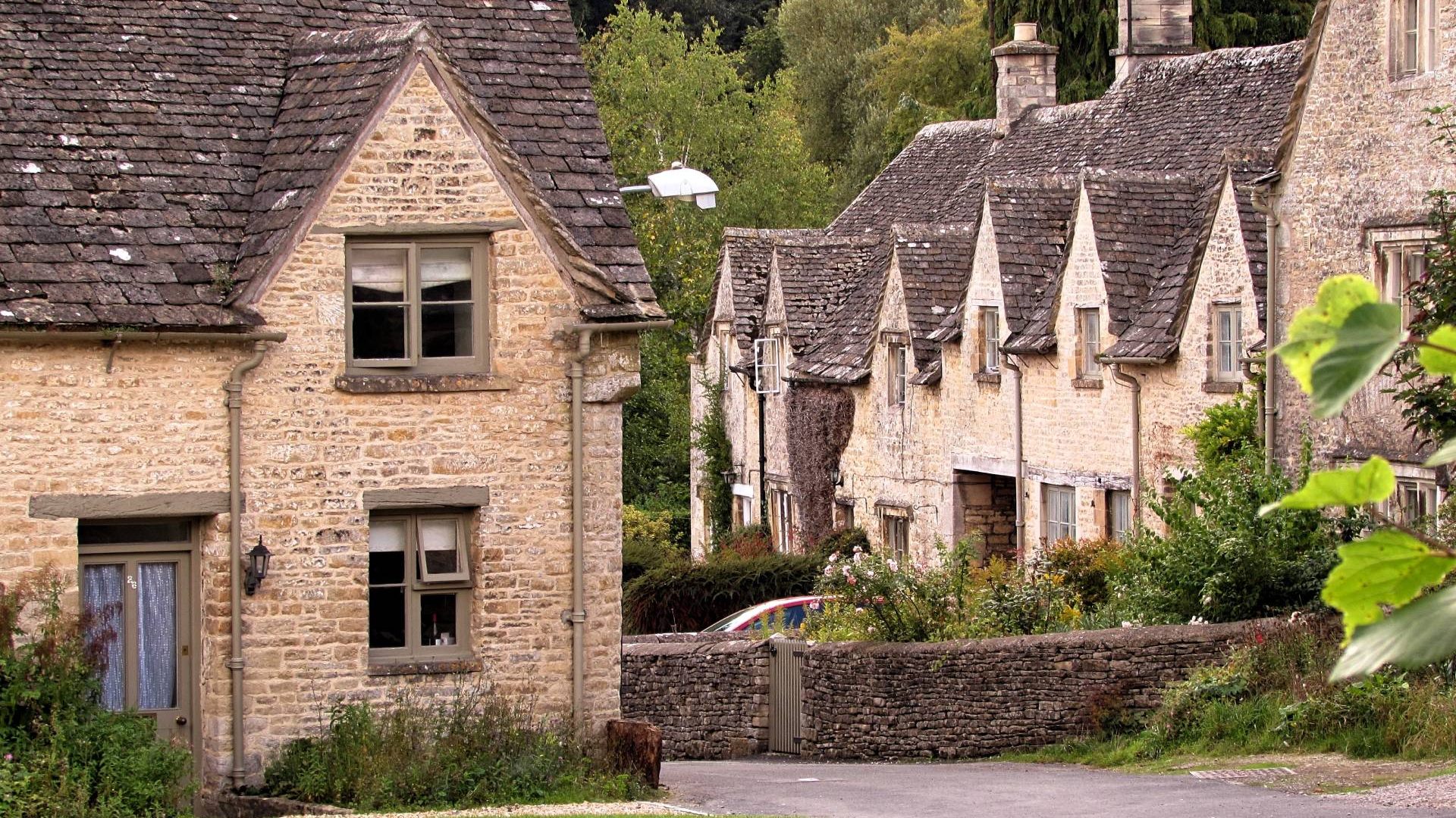 Row of houses in Stow-on-the-Wold Cotswolds