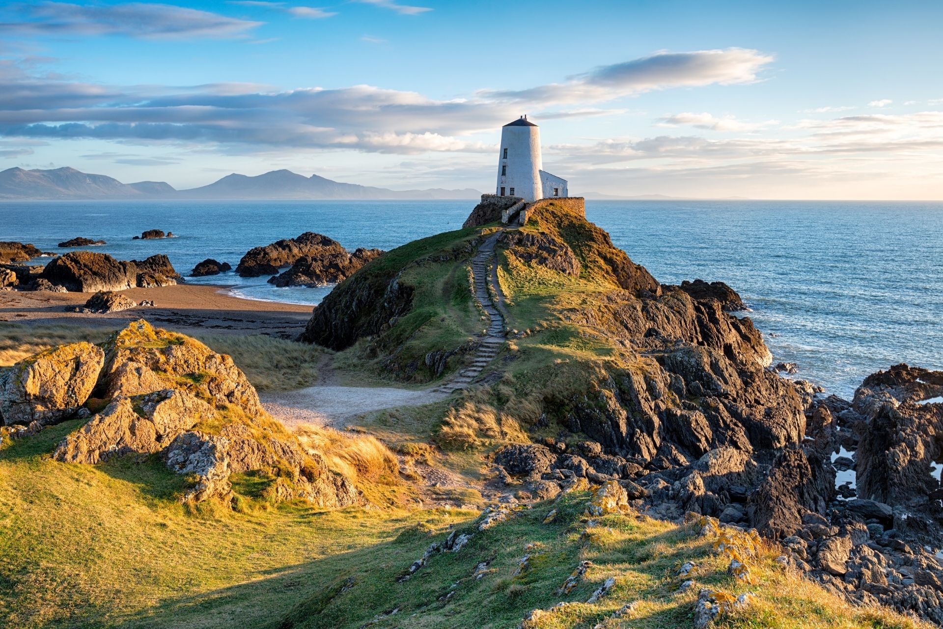 Lighthouse on a hill in Anglesey