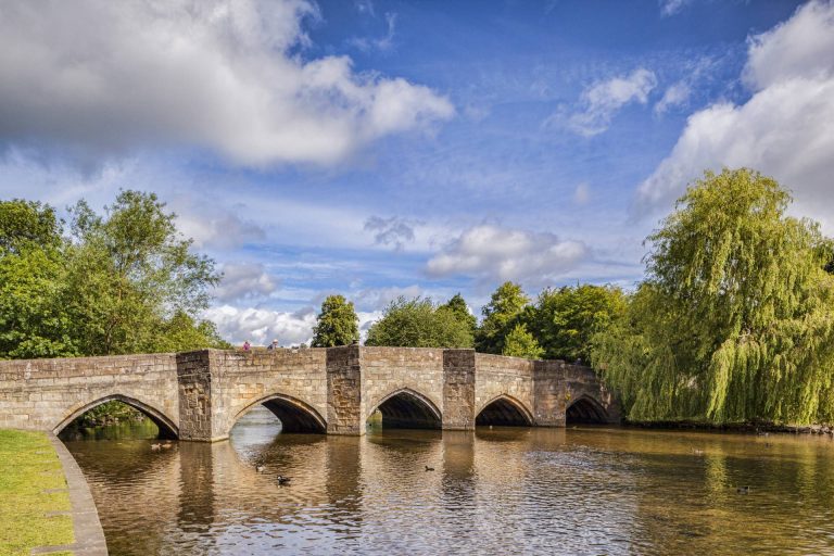 A stone bridge crossing the River Wye in Bakewell