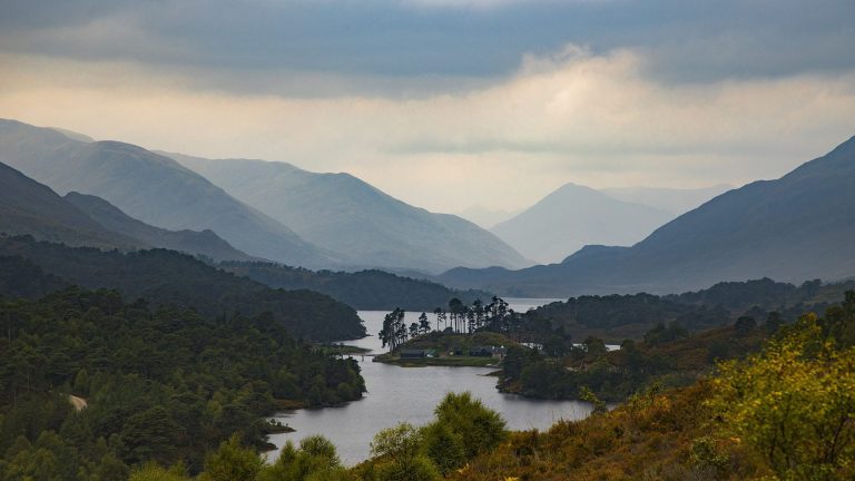 Glen Affric surrounded by mountains