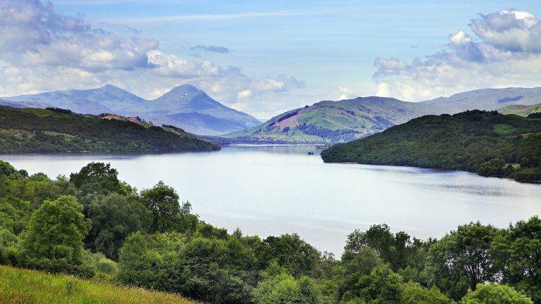 Loch Tay surrounding by hill and woodland