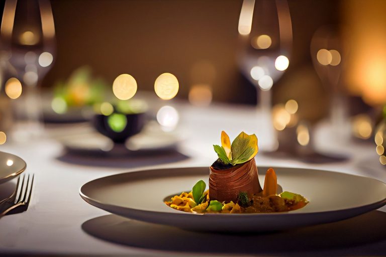 Michelin Star Restaurant Style Dish Of Food