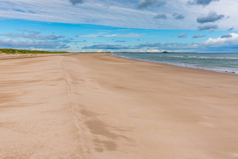 The Beach At Ross Sands, Near Seahouses In Northumberland, England, UK