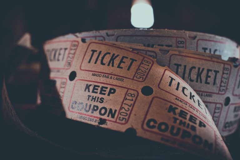 Close-up of a ticket reel