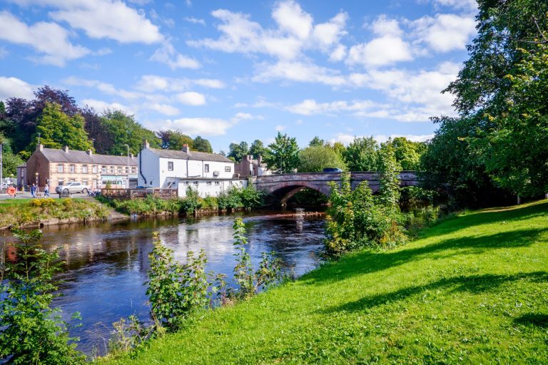 The River Eden In Summer In The Town Of Appleby In Cumbria