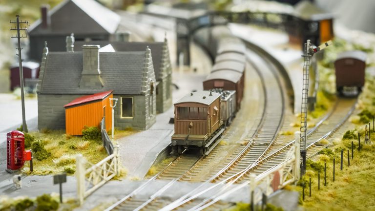 Model Railway Station And Train
