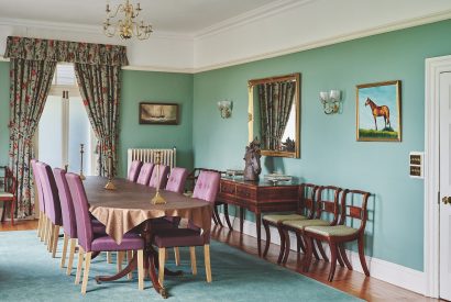 The dining table at Equestrian Manor, Malvern Hills