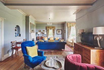 The living room at Equestrian Manor, Malvern Hills