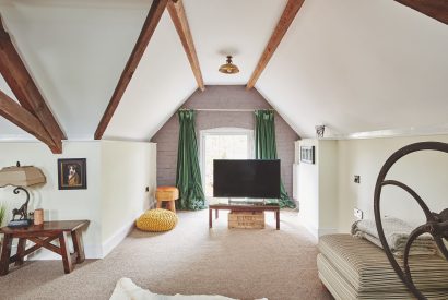The living room at Hidden Hayloft, Malvern Hills