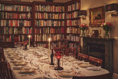 The dining table at Roupel Hall, Devon