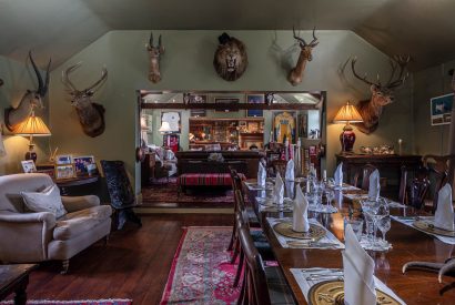The dining room at Pheasant Lodge, Leicestershire
