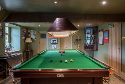 The games room at Pheasant Lodge, Leicestershire